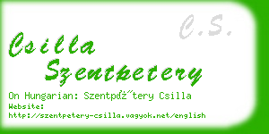 csilla szentpetery business card